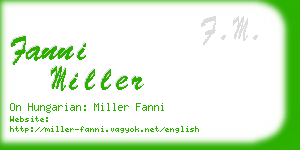 fanni miller business card